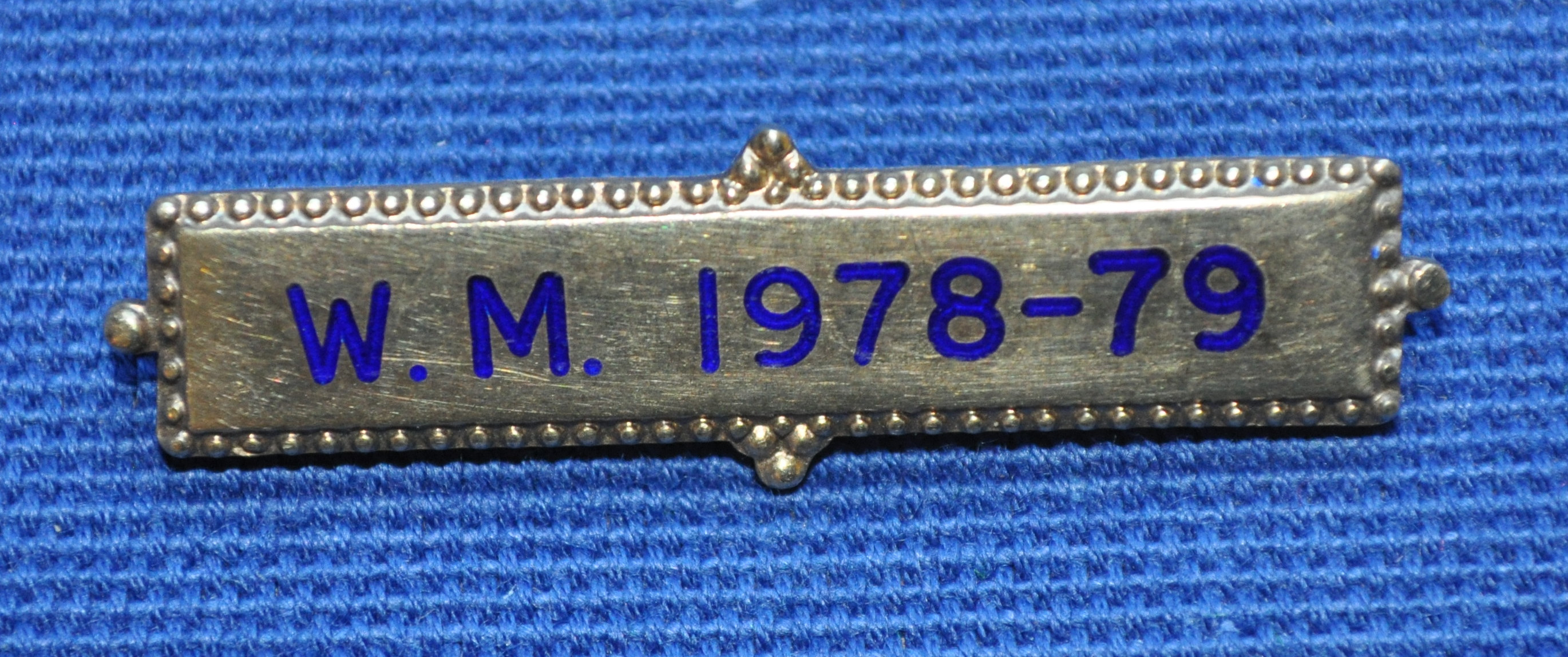 Breast Jewel Middle Date Bar 'WM 1978-79 - Engraved - Click Image to Close
